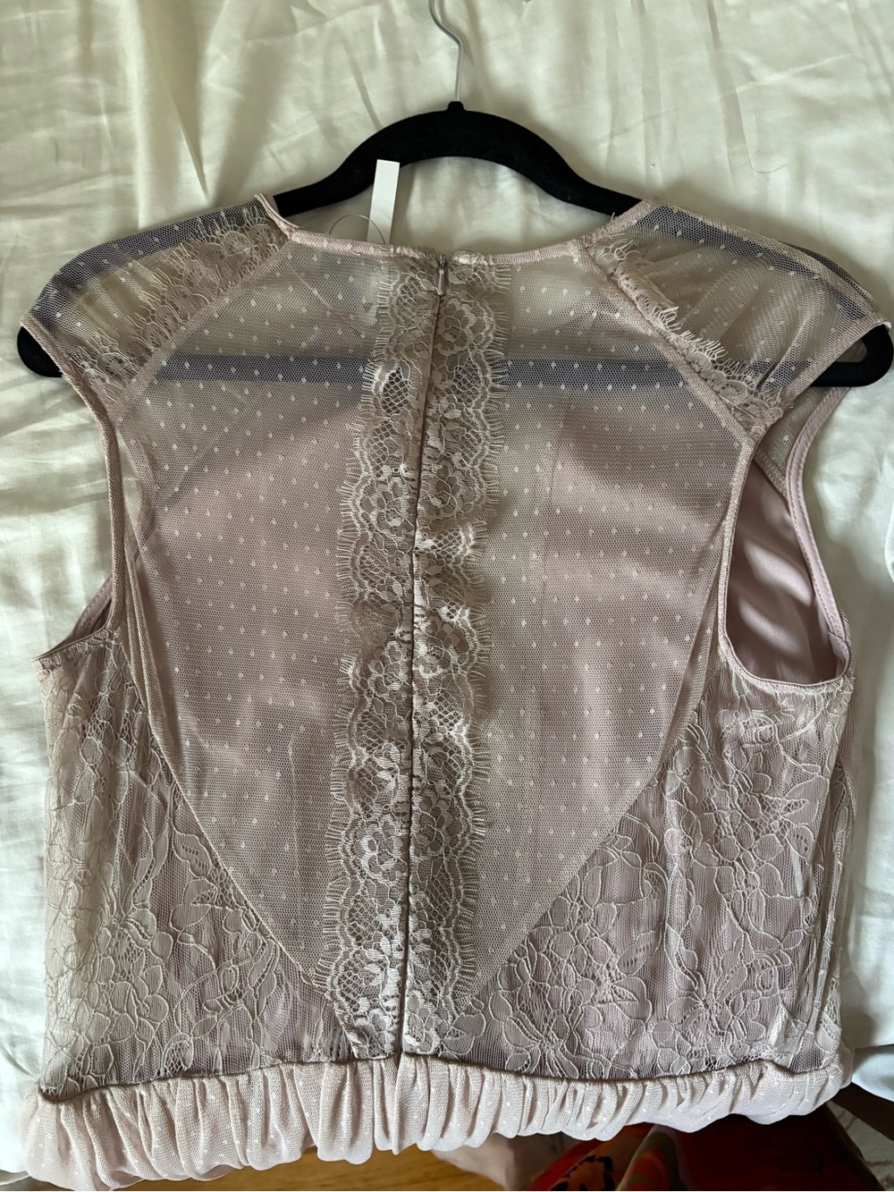 ASOS Dusty Blush Lace & Tulle Midi Dress - Picture 5 of 6